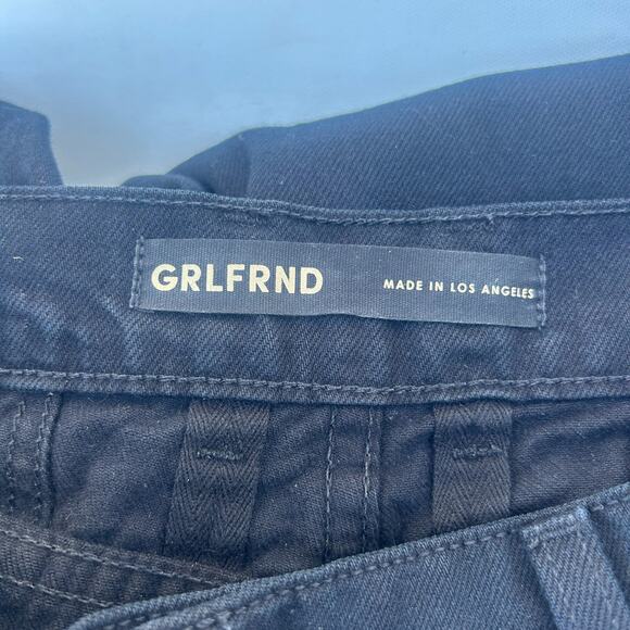 GRLFRND Morgan High Rise Pleated Wide Leg Trousers Jeans Low Black Soho 26 - Picture 11 of 15